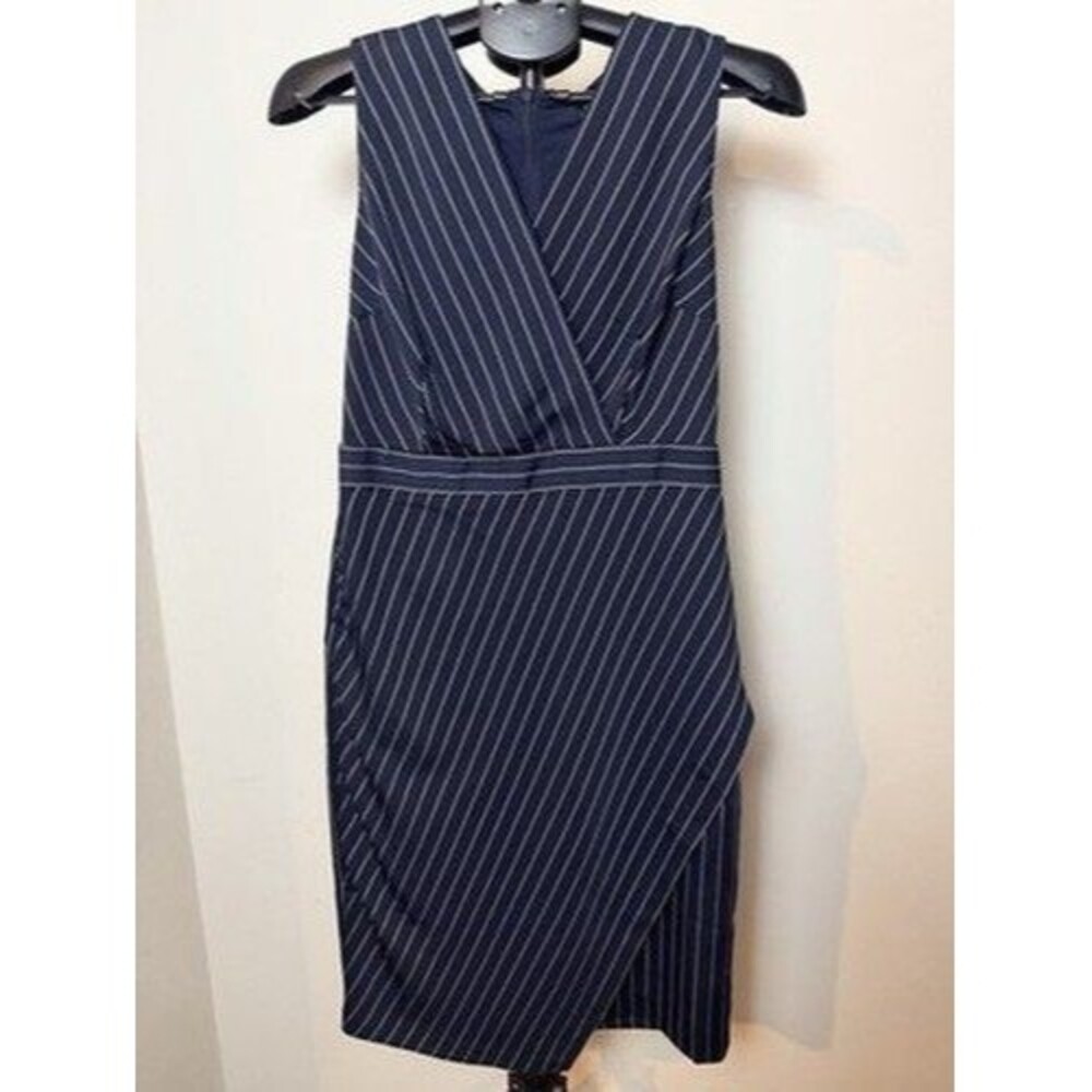 Banana Republic Dress Womens Size 6 Blue V-Neck Sleeveless Surplice Y2K Granny